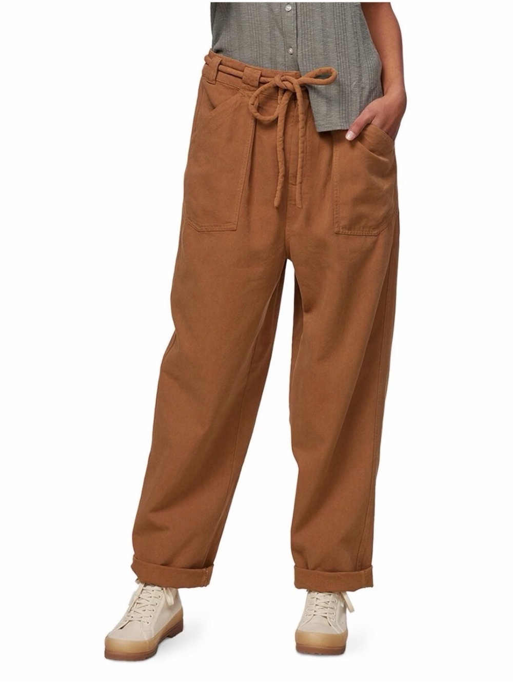 Women’s Free People Relaxed Fit Lights Down Drawstring Pants in golden palm